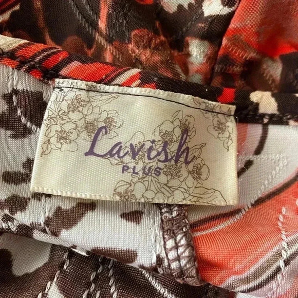 💥Lavish Retro Vibes Preowned Plus-size Multicolor Multi-Print Top - Picture 7 of 7